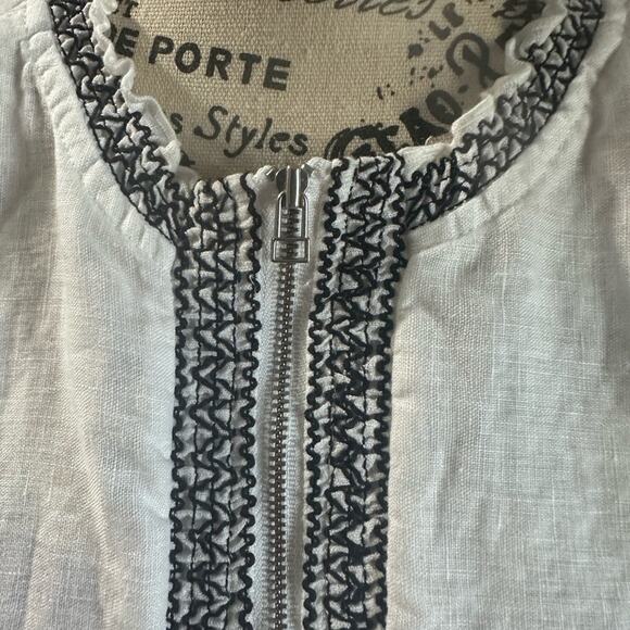 Chicos Petite Embroidered Smocked Jacket - Picture 10 of 10
